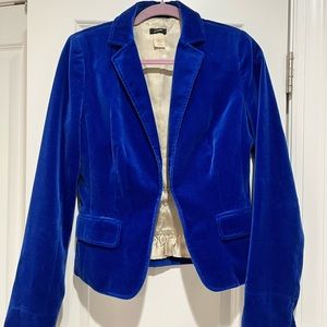 NAVY BLUE VELVET J CREW BLAZER